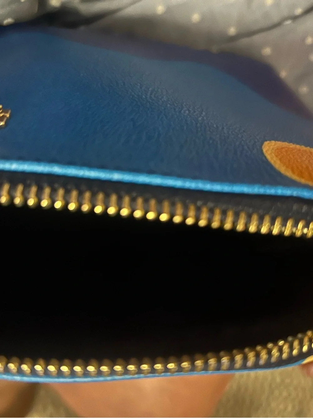 Tory Burch Blue Parrot Printed Cosmetic Pouch